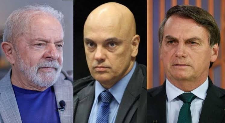 Lula, Moraes e Bolsonaro