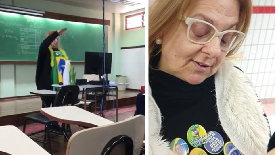 Vídeo: Professora bolsonarista faz saudação nazista para alunos durante aula