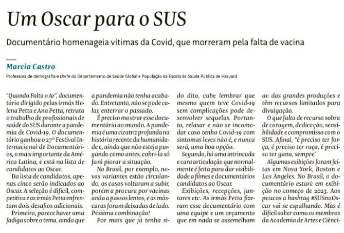 Artigo da Folha de S.Paulo