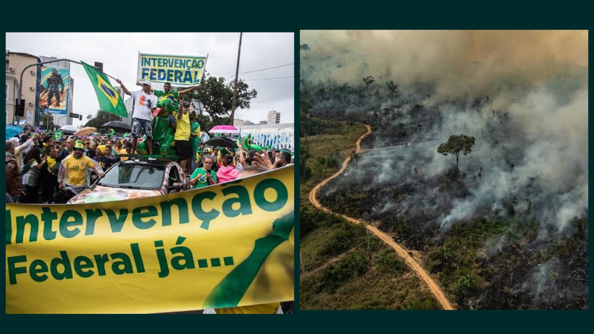 Ato antidemocrático e queimando na Amazônia