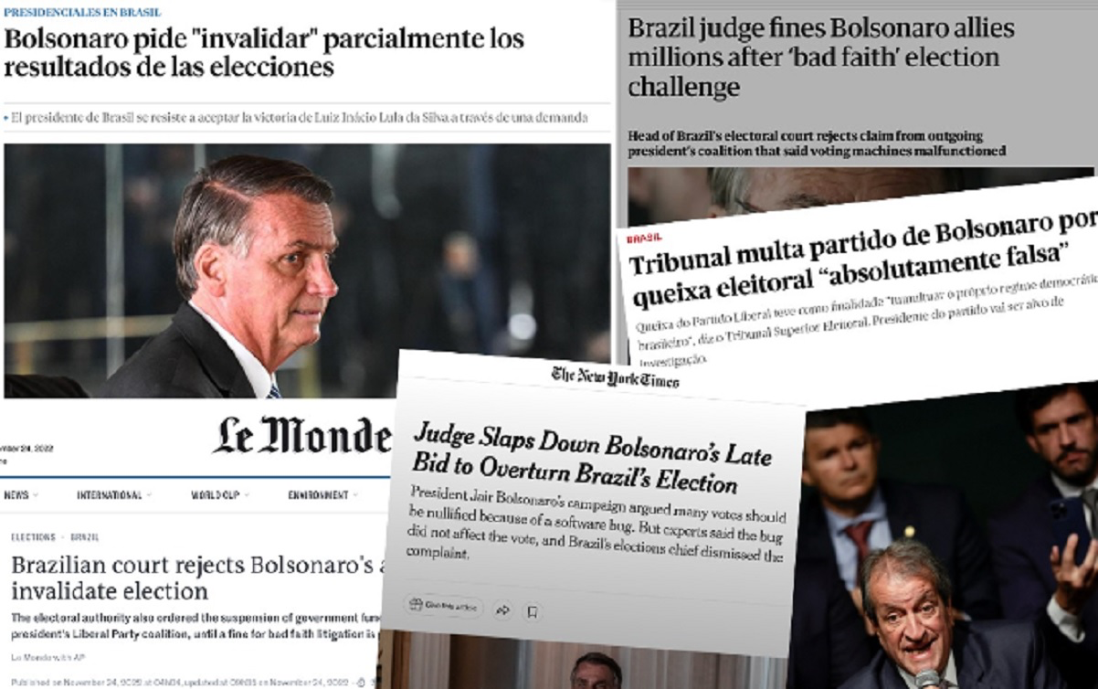 Tentativa frustrada de golpe do PL é destaque na mídia internacional