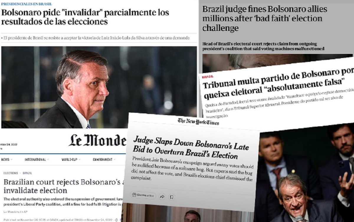 Jornais mais importantes relatam a tentativa de golpe do partido do presidente derrotado