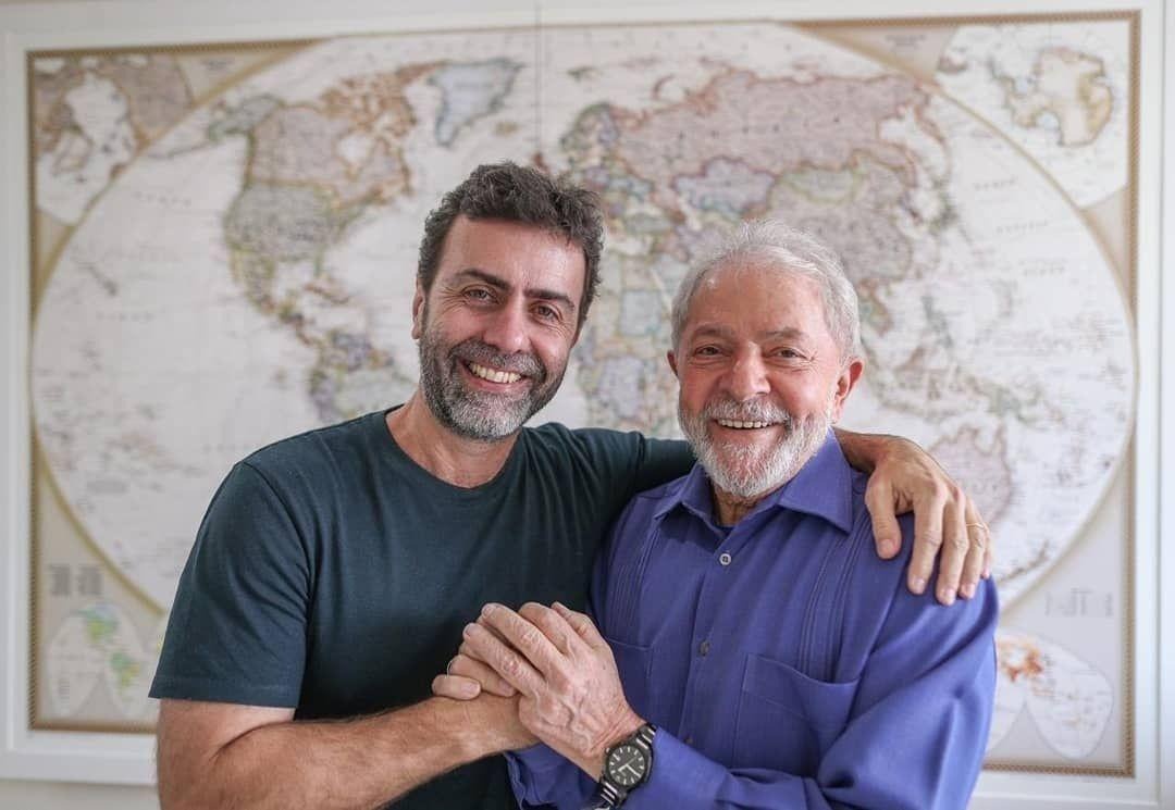 Marcelo Freixo (PSB) e o presidente eleito Lula (PT)