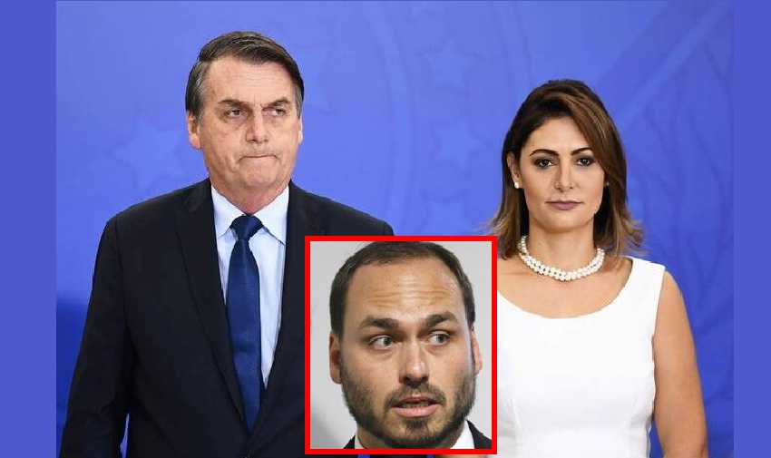 Michelle, Jair e Carlos Bolsonaro