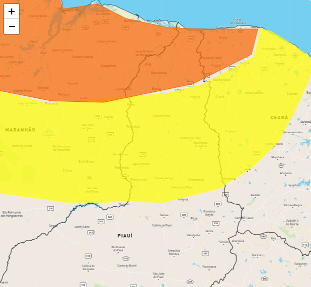 Alerta de chuvas intensas no Piauí