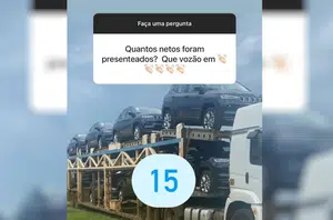 Ao todo, 15 netos foram presenteados com os carros, em Bom Jesus de Goiás(Redes Sociais)