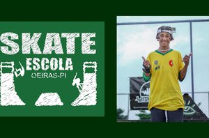 Projeto Skate Escola Oeiras e o atleta Carlito Júnior(Reprodução)