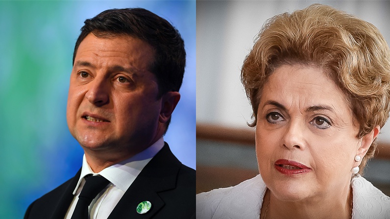 Volodymyr Zelensky e Dilma Rousseff