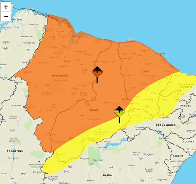 Alerta de chuvas no Piauí