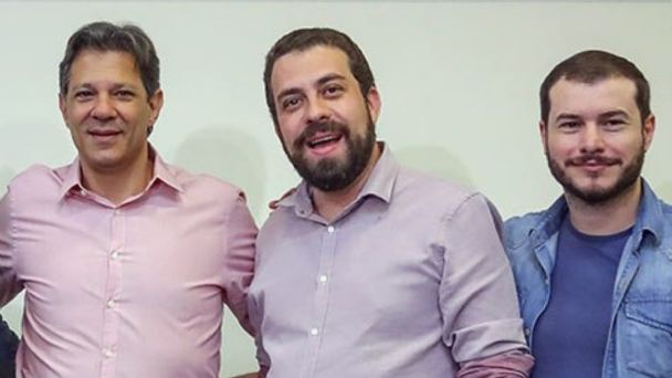 Fernando Haddad, Guilherme Boulos e Juliano Medeiros
