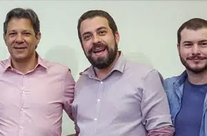 Fernando Haddad, Guilherme Boulos e Juliano Medeiros(Divulgação)