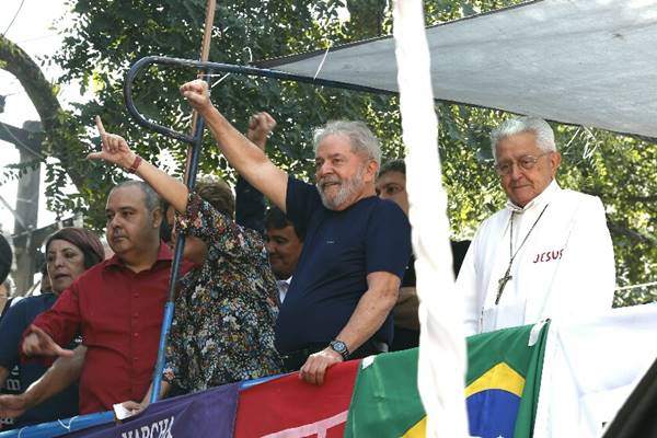 Lula pouco antes da prisão, em abril de 2018