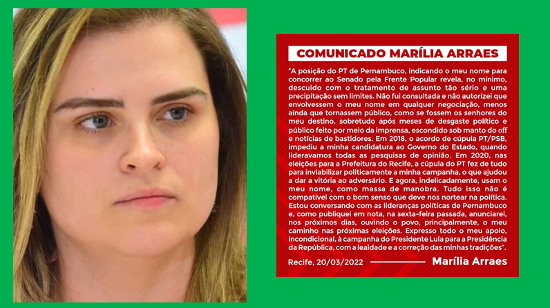 Imbróglio no PT: o que diz Marília Arraes?