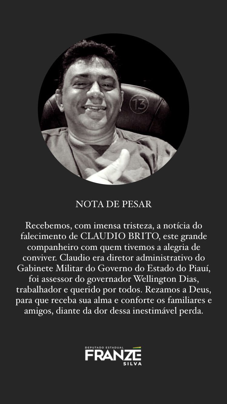 Nota de Pesar do deputado Franzé Silva