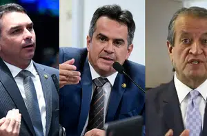 Flávio Bolsonaro, Ciro Nogueira e Valdemar da Costa Neto(Montagem pensarpiauí)