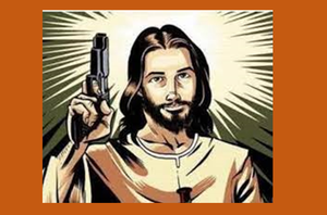 Jesus de revólver(Montagem pensarpiauí)