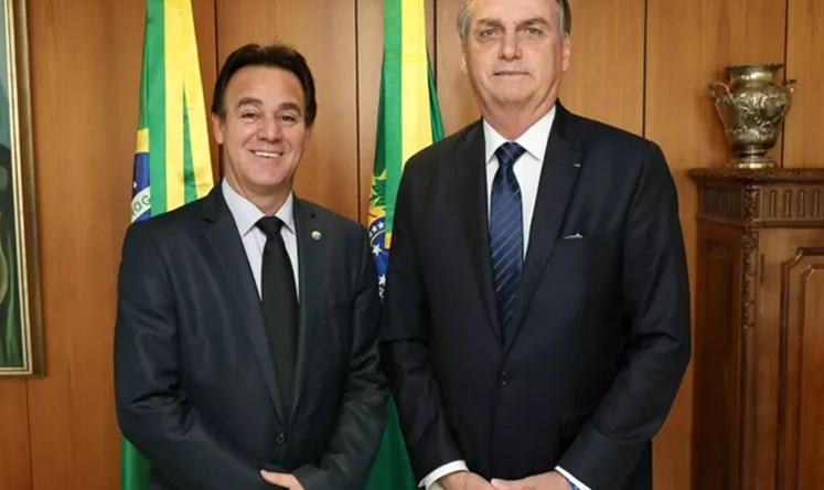 O então presidente do Patriota, Adilson Barroso, se encontra com presidente Jair Bolsonaro