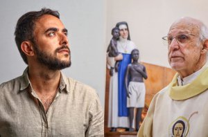 Bruno Camaroti e padre Júlio Lancellotti(Reprodução/DCM)