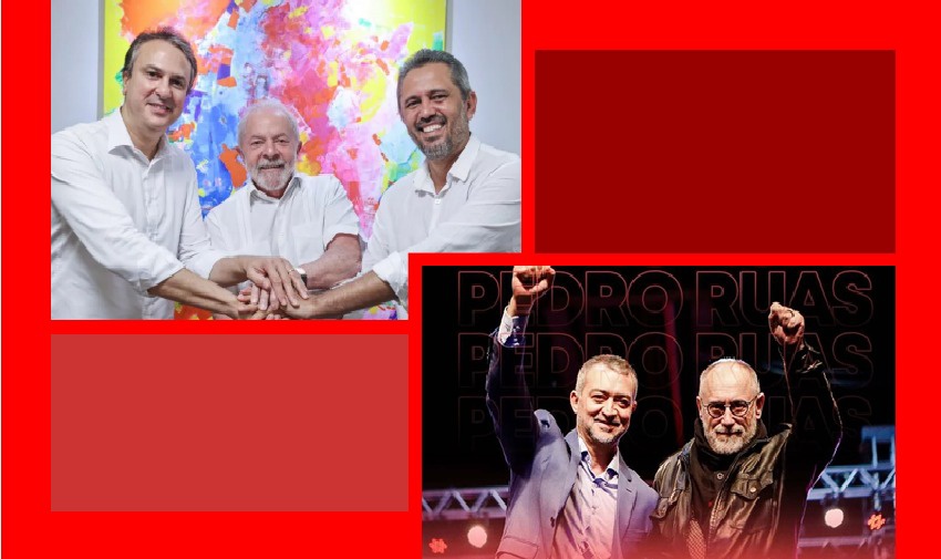 Camilo Santana, Lula e Elmano Freitas / Edegar Pretto (PT) e Pedro Ruas (PSOL)