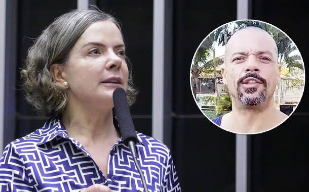 Gleisi Hoffmann e bolsorista preso por ameaças