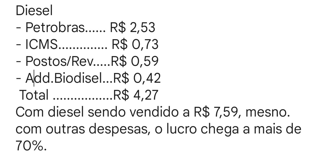 Lucros da Petrobras e dos revendedores deixam o diesel com os preços nas alturas