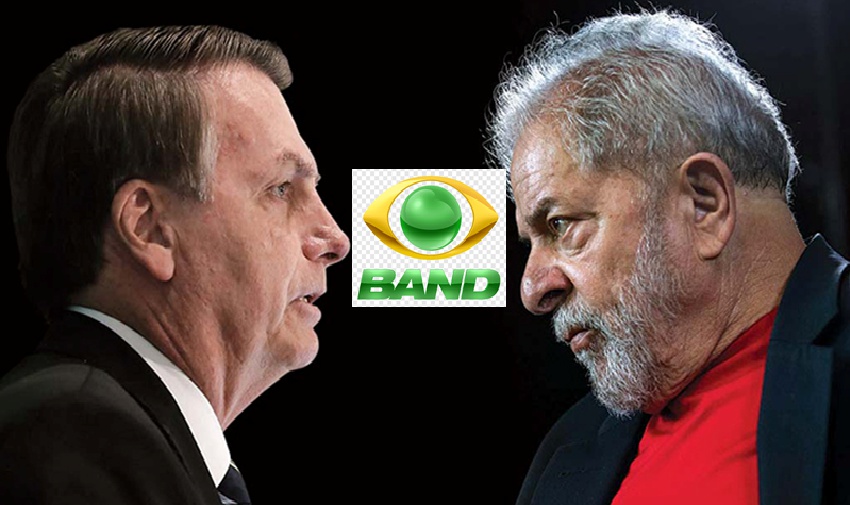 Lula e Bolsonaro, na Band