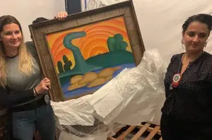 Obra "Sol Poente", de Tarsila do Amaral, avaliada em R$ 250 milhões, é encontrada em operação(Divulgação)