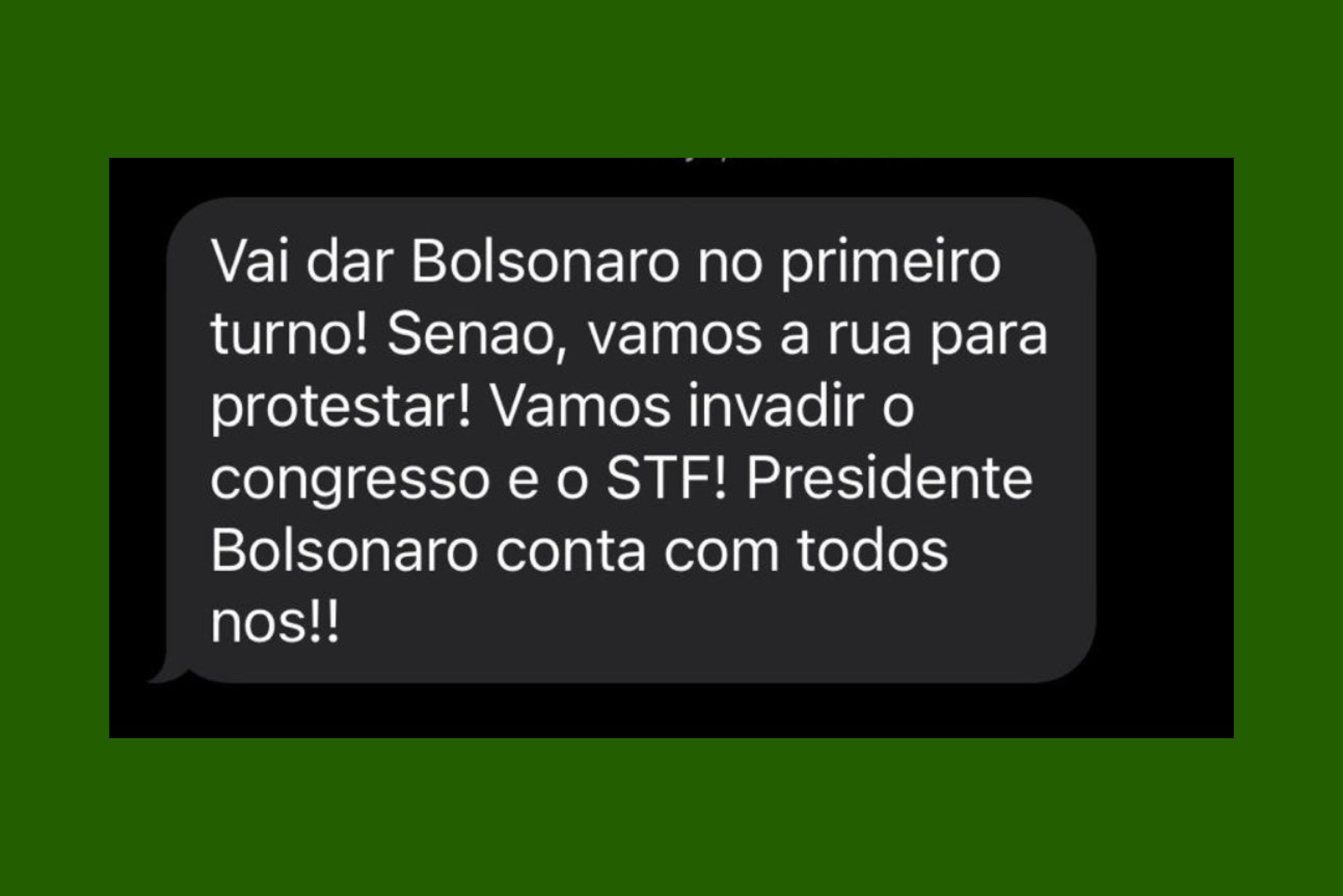 Sistema do governo do Paraná dispara mensagens golpistas e pró-Bolsonaro