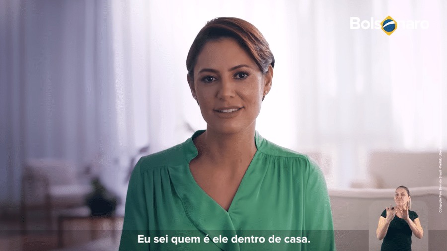 Michelle Bolsonaro em propaganda eleitoral do presidente