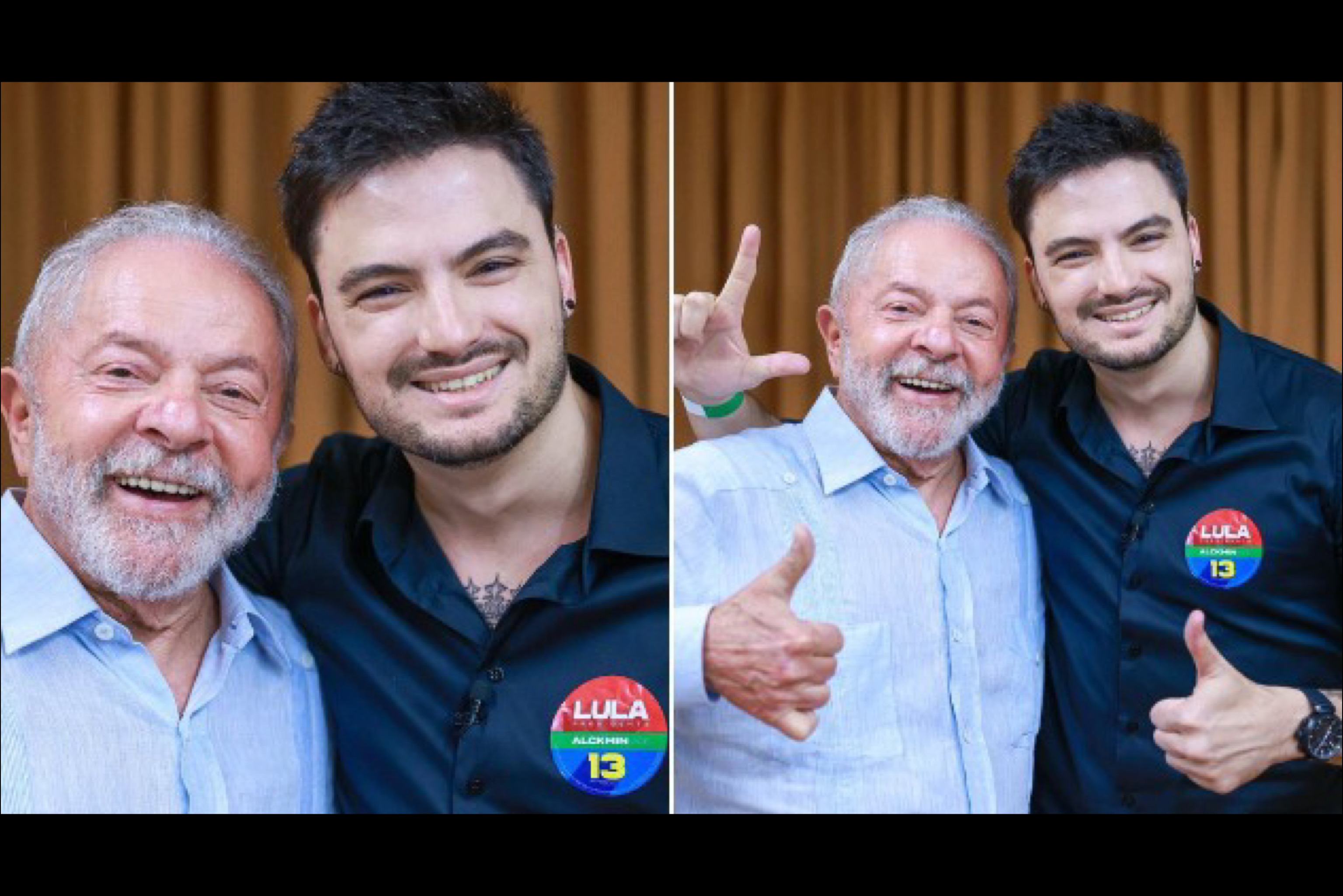 Felipe Neto se encontra com Lula, coloca adesivo do PT, e diz que "é hora do amor vencer o ódio"