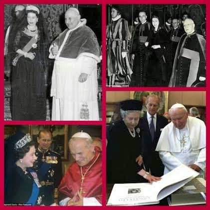 Rainha Elizabeth II e alguns Papas
