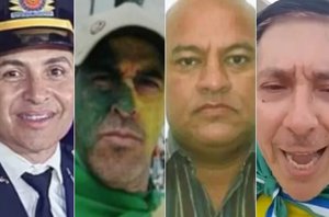 Ednaldo Magalhães, sargento da PM-DF; Silvério Santos, sargento da PM-GO; Roberto Henrique, subtenente dos Bombeiros do RJ; e Ridauto Fernandes, general da reserva do Exército(Reprodução)
