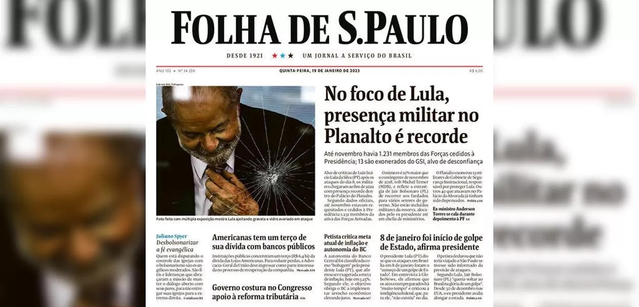 Imagem de capa da Folha cria polêmica por ter semelhança de tiro contra Lula