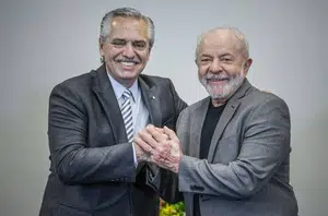 Lula e o presidente argentino Alberto Fernández(Reprodução)