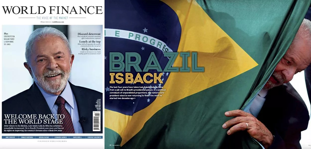 Revista World Finance estampa Lula na capa: "De volta ao palco mundial"