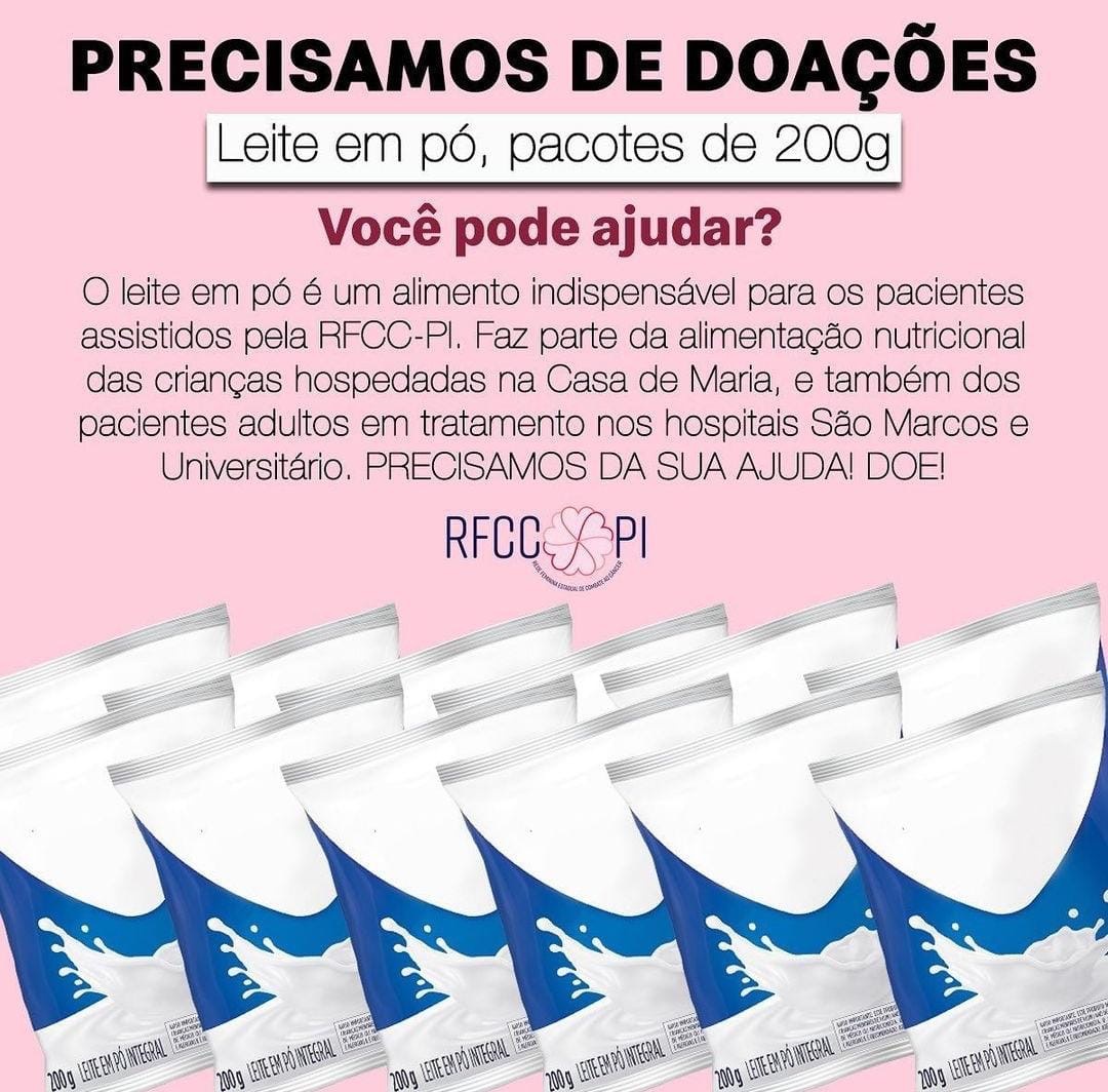 Doações para a Rede Feminina de Combate ao Câncer do Piauí