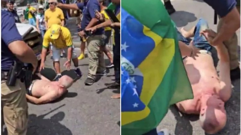 Bolsonarista se joga em baixo de viatura em Copacabana