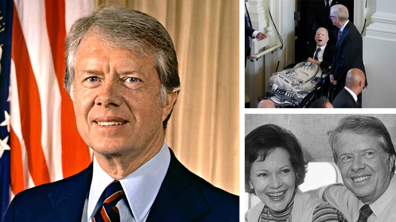 Jimmy Carter faz rara aparição pública em funeral de esposa