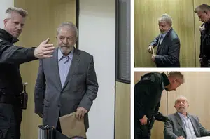 Lula preso e na companhia de  Jorge Chastalo Filho(Montagem pensarpiaui)