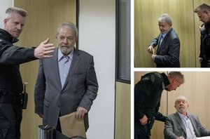 Lula preso e na companhia de  Jorge Chastalo Filho(Montagem pensarpiaui)