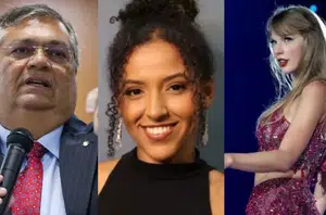O ministro da Justiça, Flávio Dino, Ana Clara Benevides e a cantora Taylor Swift(Montagem Pensar Piauí)