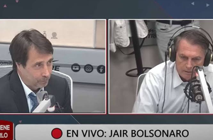 Bolsonaro em entrevista a rádio argentina(Reprodução/Youtube)