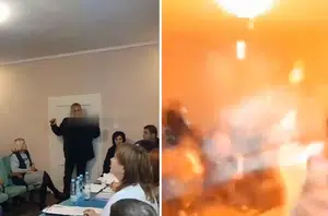 Deputado da Ucrânia atira granadas em reunião com porta fechada(Reprodução)