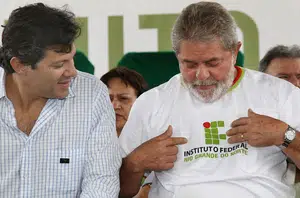 Haddad e Lula durante evento no IFRN.(Reprodução)