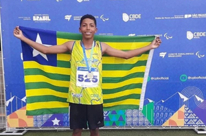 João Pedro entra para a história como o vencedor do primeiro ouro paralímpico escolar do Piauí(Reprodução/ccom)