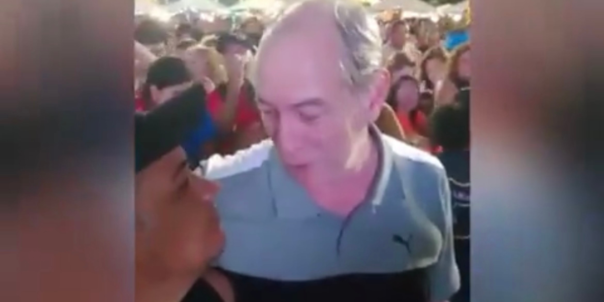 Momento registrado por vídeo em que Ciro Gomes dá tapa no rosto após ter sido chamado de bandido