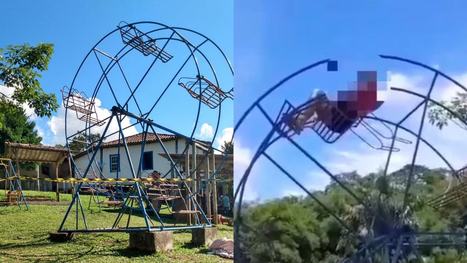 Mulher morre após cair de roda gigante em MG