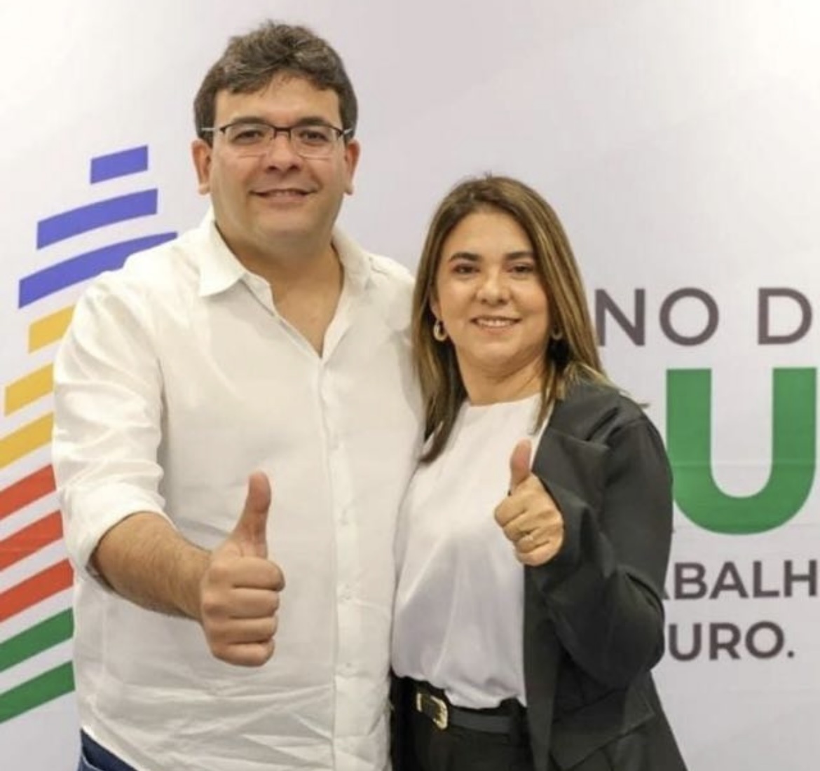 Nádia Alencar e o governador Rafael Fonteles