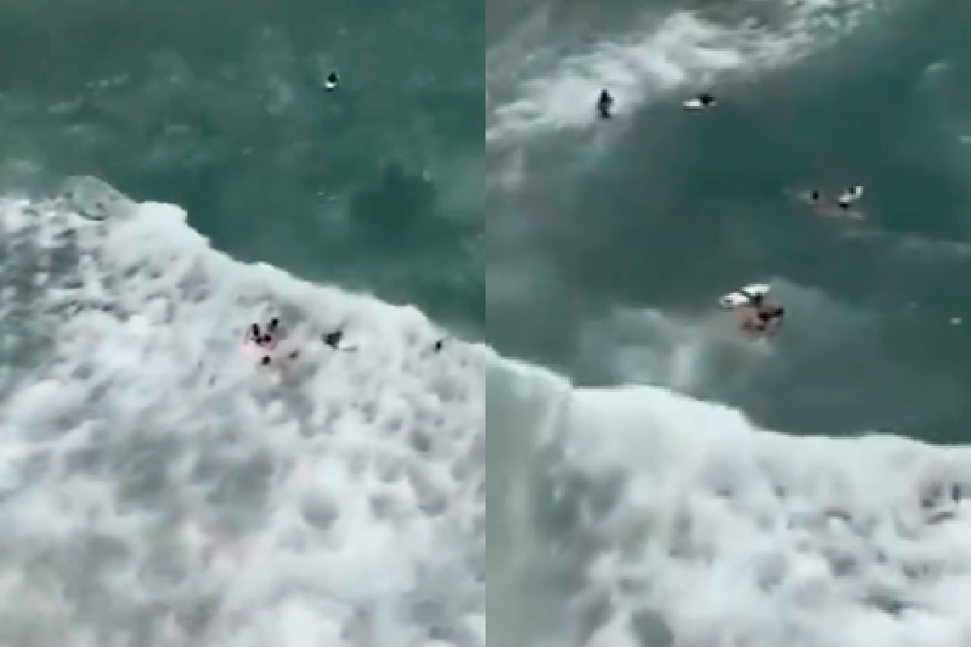 Vídeo mostra resgate de quatro turistas arrastados pela correnteza em SP