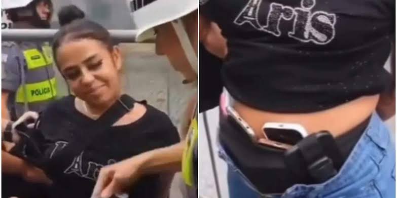 Vídeo: Mulher é presa com 13 celulares dentro da calça em bloquinho de carnaval